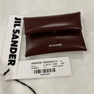 Jil Sander Dark Brown Leather Pouch